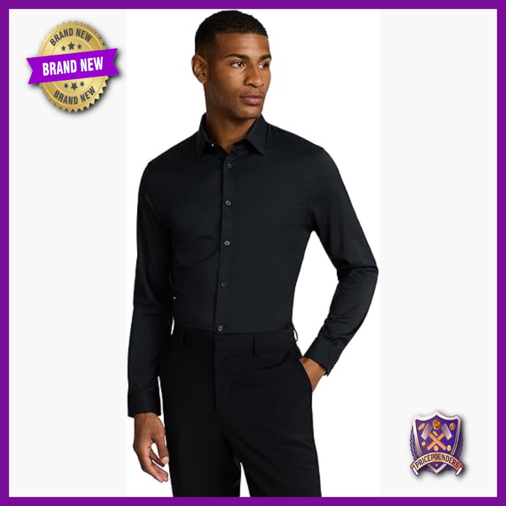 Slim Fit Stretch Dress Shirt, Moisture-Wicking, Wrinkle Resistant
